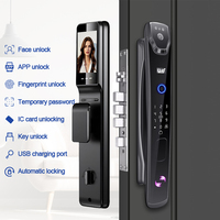 Serrure de porte intelligente numérique entièrement automatique AF078, déverrouillage par reconnaissance faciale et empreintes digitales, contrôle WiFi via l'application Tuya