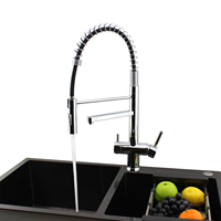 Robinet de cuisine commercial avec pulvérisateur rétractable filtre à eau propre 360 rotatif 3 en 1 robinet rétractable chromé