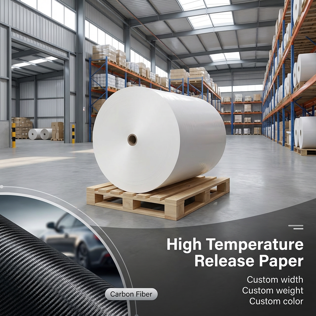 Fast Delivery Single Side 80gsm High Tensile Heat Resistant Silicone CCK Release Paper For Carbon Fiber Board Packaging
