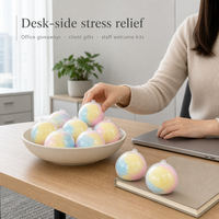 Mainan Squishy Natal Mainan Fidget Bola Remas Pelangi Kawaii Renyah Mainan Pereda Stres Sensorik untuk Anak-anak Dewasa Hadiah Liburan