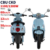 Moto électrique rétro CKD SKD 12 pouces Wuxi 1100/1300W, vitesse 60 km/h, haute qualité, 2 roues, pour adultes