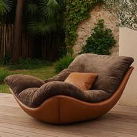 Fauteuil à bascule incurvé moderne et minimaliste pour salon, chaise de loisirs individuelle haut de gamme pour chambre à coucher, fauteuil d'appoint.