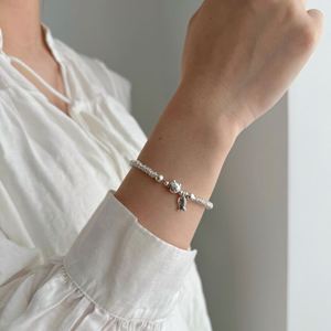 Dylam Lovely Charm Design Fashion Jewelry Rhodium Plated S925 <b>Silver</b> Bead Beaded Cat Fish Pendant Jewellery <b>Bangles</b> <b>Bracelets</b> - Product Image 2