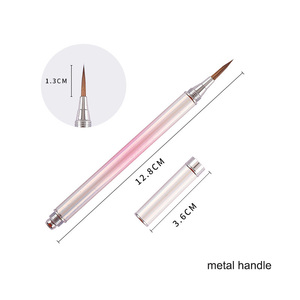 Pinceau de détail Kolinsky à manche bois et métal, pointe fine, en poils de zibeline, pour miniatures, acrylique, aquarelle et peinture d'ongles - Product Image 5