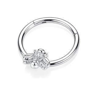 Anneau de nez abeille en acier inoxydable 316, boucle fermée sans soudure, design insecte, bijou de piercing - Product Image 5