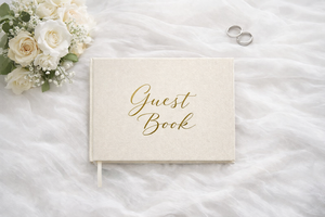 Custom Linen <strong>Wedding</strong> Guest Book Elegant <strong>Wedding</strong> Decor Personalized <strong>Guestbook</strong> for Bridal Showers and <strong>Weddings</strong> - Product Image 3