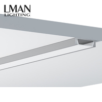 Perfil de aluminio en forma de U, luz Led lineal montada en superficie sin punto oscuro para perfil de tira Led, 14x7mm