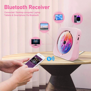 Reproductor de CD portátil anti-skipping con BT5.0, radio FM, USB, AUX y control remoto inalámbrico para entretenimiento en el hogar y escucha de música. - Product Image 3