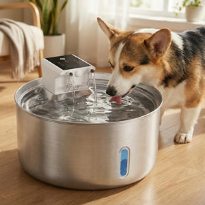 Fontaine à eau pour animaux de compagnie Furbo en acier inoxydable, grande capacité, avec lumière et niveau d'eau visible, pour chiens et chats - Product Image 5