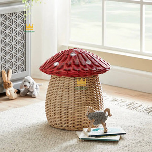 Cesta de Almacenamiento de Mimbre en Forma de Hongo, Cesta Roja para Habitación Infantil y Decoración de Guardería, Precio Económico desde Vietnam - Product Image 4