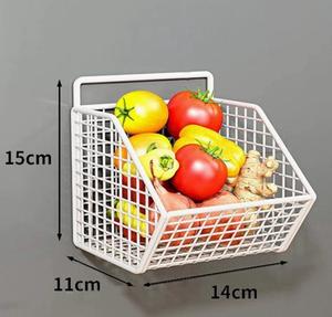 <b>Kitchen</b> <b>Storage</b> <b>Rack</b> Spices and Sundries Holders Daily <b>Storage</b> Drill-Free Wall-Mounted Metal <b>Storage</b> <b>Rack</b> with Hanging Basket - Product Image 5