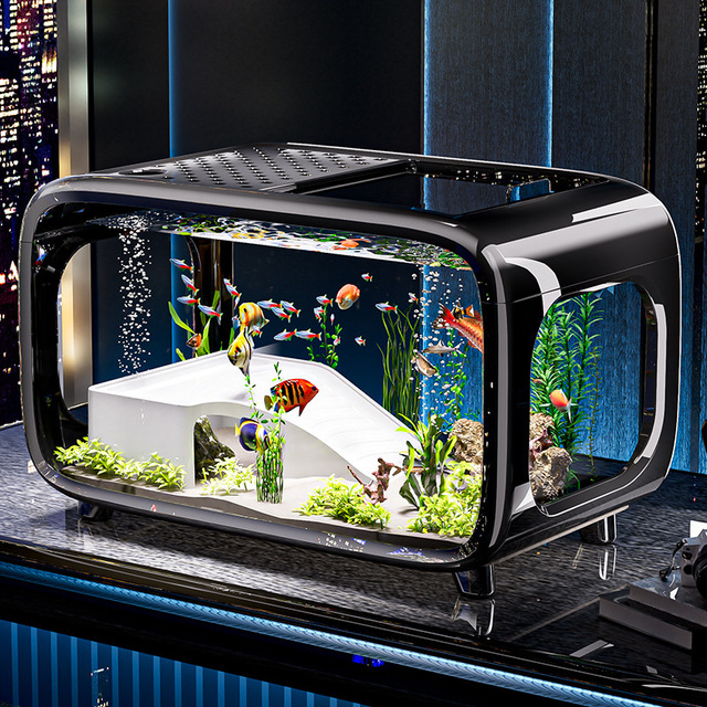2025 New Household Goldfish Tank Ecological Landscape Filter Desktop Oxygen Making Machine Small Living Room Fish Tank 220v