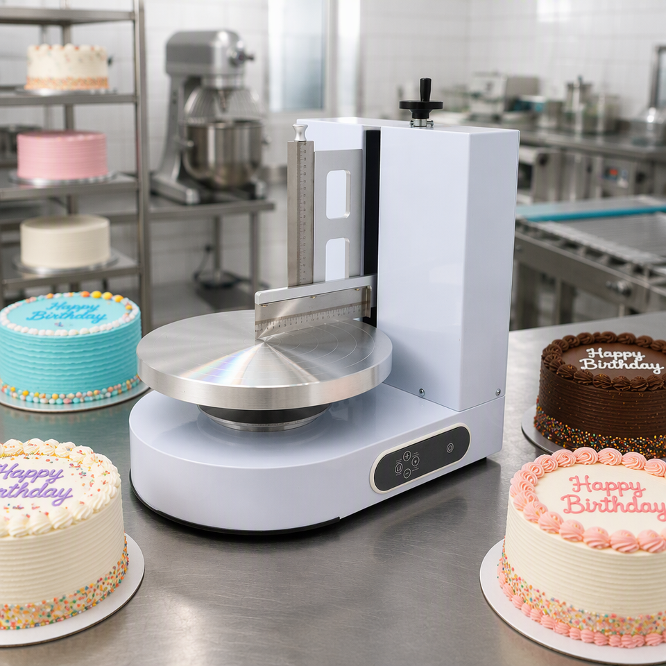 Embryological Rotation Automatic Cake Spreading Machine/ Cake Cream Coating Spatula Spreader ...