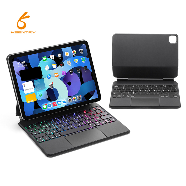 Slim Magnetic Cover Full Size RGB Backlit Touchpad Trackpad Tablet Wireless for 5.1 Magic Keyboard Case for Ipad 2022 10th