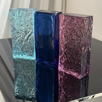 Briques de verre décoratives modernes de couleur unie, transparentes, colorées, durables pour murs architecturaux, salons, salles de bain, hôtels
