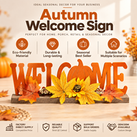 Décorations de récolte d'automne pour Thanksgiving, Panneau de bienvenue, Centre de table citrouille et feuille d'érable, Ornement saisonnier d'automne pour la maison