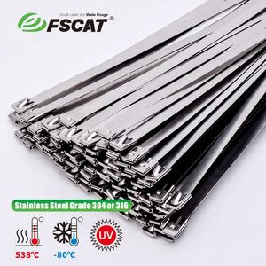 روابط كابلات معدنية ذاتية القفل من الفولاذ المقاوم للصدأ FSCAT 4.6×200 مم SS304/316، متينة ومقاومة للتآكل للاستخدام الخارجي - Product Image 2