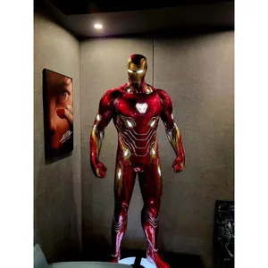 Customized Life Size Home Decor Super Hero Fiberglass Iron Man Sculpture Marvel Character Resin Iron Man Statue for Sale