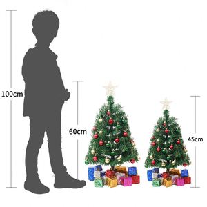 Mini Árbol de Navidad Artificial de PVC con Luces LED, Resistente al Fuego, 45cm/60cm, Decoración para Escritorio de Oficina - Product Image 2