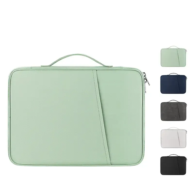 ND13-Bolso de mano para ordenador portátil, bolsa de mano resistente al agua para ipad, lápiz labial, color blanco, azul, negro, gris y verde