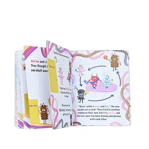 定制童话板故事书儿童着色和设计绘图活动纸和纸板印刷婴儿记忆书