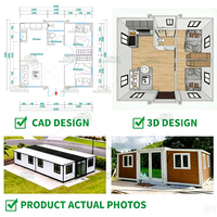 Maison conteneur extensible de luxe, cabane modulaire préfabriquée, extérieur anthracite moderne, mini-maison pour Airbnb et complexes hôteliers