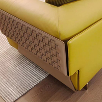 Canapé en cuir véritable de style italien de luxe, canapé droit personnalisable, meubles de salon pour la maison, l'hôtel, canapé de détente