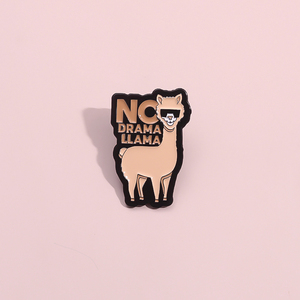 No Drama <span class=keywords><strong>Llama</strong></span> esmalte Pins personalizado divertido lindo Alpaca broches insignias de solapa Animal joyería regalo para niños amigos - Product Image 2