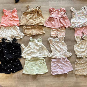 Conjunto Casual de Verano de 2 Piezas para Bebé Niña Nicole Miller, Transpirable, de Manga Corta, con Patrón Liso, 100% Algodón - Product Image 5