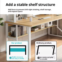 Escritorio de Computadora Convertible de Madera con Estantería y Cajones, Mesa de Estudio Multifuncional para el Hogar, para Dormitorio, Uso Estudiantil
