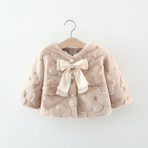 Vente en gros 1629 Vêtements pour enfants Nouvelle veste en polaire à fleurs pour filles pour l'automne Style mignon pour 1-4 <span class=keywords><strong>ans</strong></span> - Product Image 1