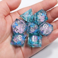 MINI PLANET Dés polyédriques en résine faits à la main, effet papillon irisé, à bords vifs, pour jeux de rôle sur table (TRPG) Dungeons & Dragons
