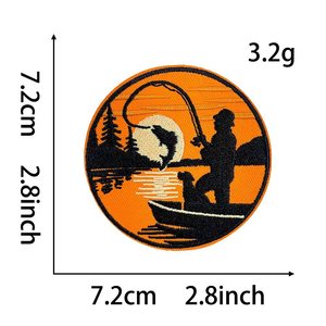 Parches Termoadhesivos <span class=keywords><strong>de</strong></span> Sarga Ecológica Bordados con Motivos <span class=keywords><strong>de</strong></span> Pesca (Pez Espada, Lubina) para Sombreros, Chaquetas, Chalecos, Mochilas y Deportes al Aire Libre - Product Image 5