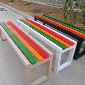 Silla de parque, <span class=keywords><strong>banco</strong></span> para exteriores, marco de acero galvanizado de madera maciza, tira de fila de madera anticorrosión artística, <span class=keywords><strong>Banco</strong></span> largo - Product Image 6