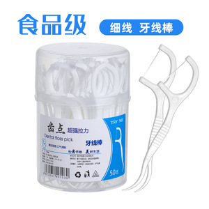 Fil dentaire à tige 50 pièces, fil rond ultra fin, cure-dents jetables pour soins bucco-dentaires, 7,8 cm, en plastique - Product Image 4