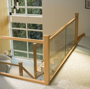 Escalera <span class=keywords><strong>de</strong></span> Madera Maciza TL con Barandilla <span class=keywords><strong>de</strong></span> Vidrio sin Marco, Escalera Moderna con Peldaños Cerrados, Escalera <span class=keywords><strong>de</strong></span> Madera Personalizada con Barandilla <span class=keywords><strong>de</strong></span> Vidrio - Product Image 4