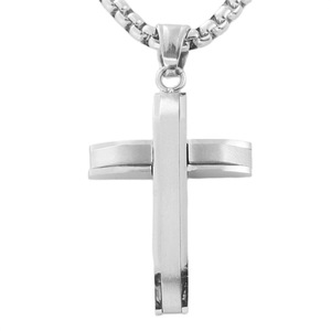 Men's Stainless Steel <b>Cross</b> Pendant Necklace Geometric Design Gift Jewelry 120218 - Product Image 1