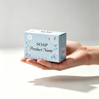 Boîtes d'emballage de savon personnalisées en papier de luxe, nouveau design, en matériau bleu recyclable