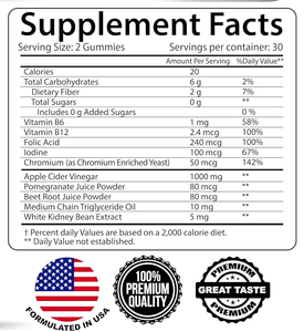 סוכריות גומי OEM Keto עם פרוביוטיקה ו-B12, תוספי תזונה תומכים בבריאות הגובה, סוכריות גומי ACV Keto לירידה במשקל למבוגרים - Product Image 6