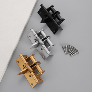 Charnière de porte automatique Qile 4 pouces, finition mate argent, noir, or, charnière à ressort cachée à fermeture automatique pour porte en bois - Product Image 2