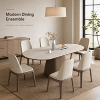 Ensemble table et chaises en pierre, style moderne minimaliste, pour petites salles à manger, style vintage, rectangulaire, en bois massif, chinois