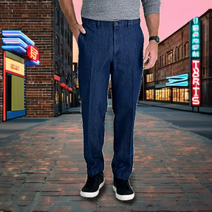 Jeans de Mezclilla Vintage para Hombre, 100% Algodón, Tejido Sólido, Ecológico, Corte Recto, Cintura Media, Casual, Lavado a la Piedra, para Primavera/Verano - Product Image 2
