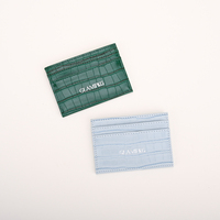 Glampkg Étui à cartes d'identité portable ultra-mince personnalisable, porte-cartes élégant en cuir PU avec plusieurs fentes