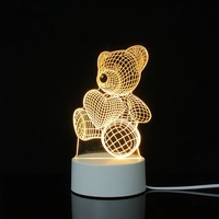 Lampe de nuit LED holographique populaire en acrylique et ABS, projecteur décoratif pour chambres et bureaux