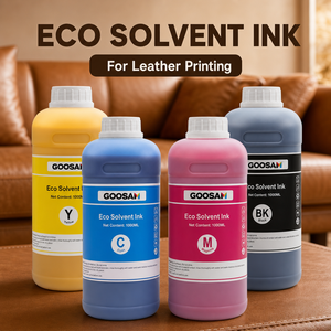 Encre éco-solvant professionnelle GOOSAM résistante aux rayures pour cuir CMYK 1000ml pour têtes d'impression i1600 XP600, impression en vrac sur courroies en cuir - Product Image 1