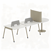 Poste de travail collaboratif Greatway pour 4 personnes avec table ronde pour réunions et discussions d'équipe