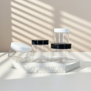Custom Black PET Cosmetic Cream <b>Jar</b> Empty <b>Plastic</b> Wide-mouth <b>Jars</b> for Storage Containers Skincare Packaging 2oz 4oz 7oz 8oz 16oz - Product Image 1