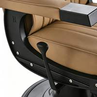 Fauteuil de Barbier Professionnel HY Premium Robuste et Moderne, Inclinable Hydrauliquement, Portable, en Cuir Noir pour Hommes