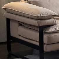 Canapé en tissu et cuir blanc, sofa de luxe style nordique, italien, moderne, avec motif artistique, 1 pièce, fauteuil de salon