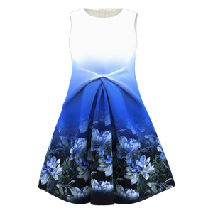 Vestido artístico con estampado floral para niñas - Product Image 1